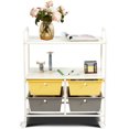 thumbnail image 4 of Patiojoy 4-Drawer Rolling Storage Cart Metal Rack Organizer Shelf with Wheels Yellow+Grey, 4 of 5