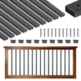 thumbnail image 1 of VEVOR 61 Pack Deck Balusters, 32.28 in Galvanized Steel Railing Spindles, Hollow Rectangle Metal Decking Stair Balusters with Pre-Drilled Hole, End Caps, Screws, Black, 1 of 9