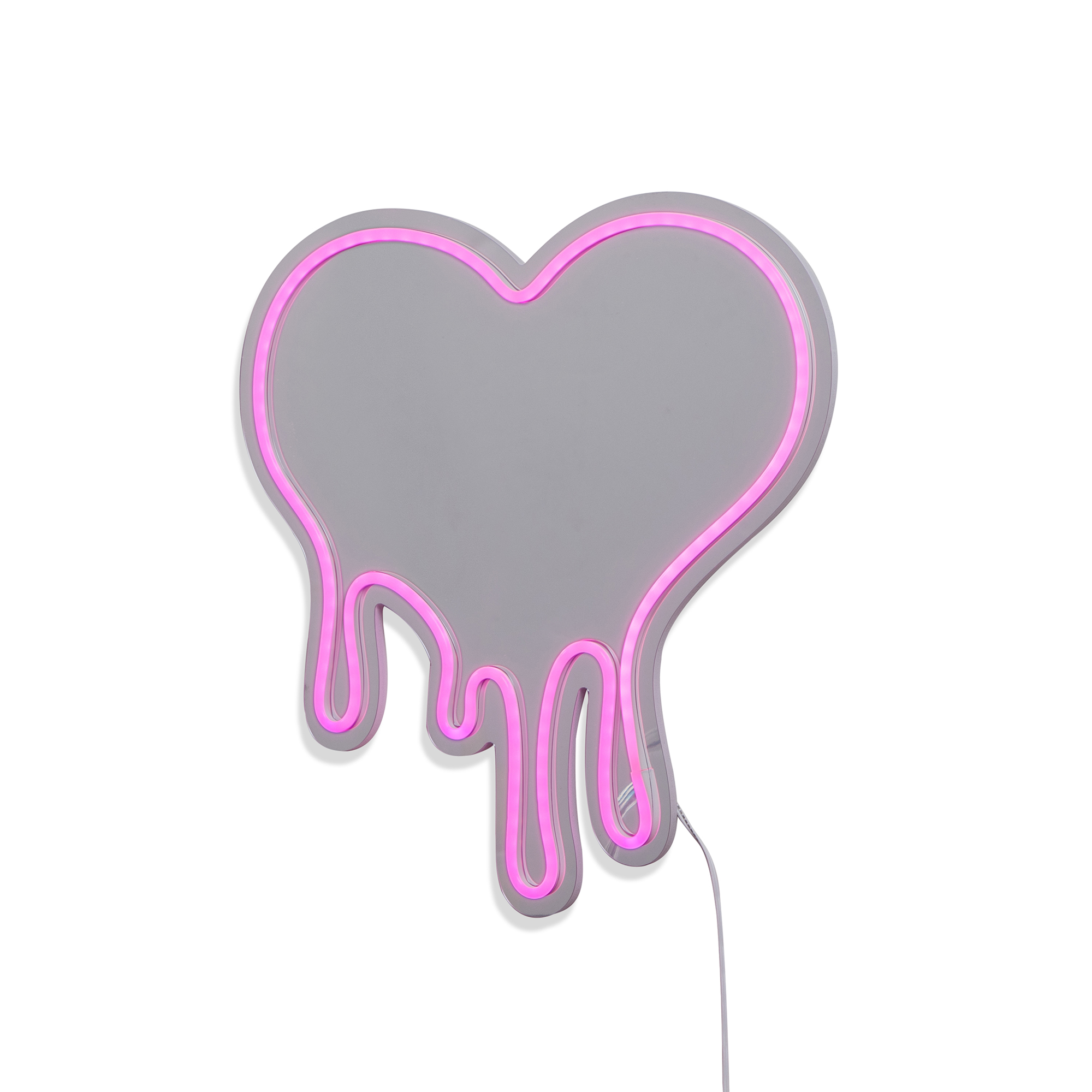 Miroir LED rose fluo en forme de cœur alimenté par USB de 13 pouces de Merkury Innovations