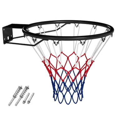 Costway Jante de Basketball 18 Pouces avec Doubles Ressorts et Filet Toutes Saisons pour Intérieur et Extérieur Noir