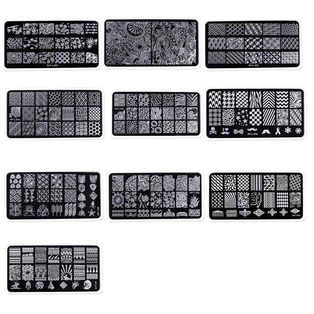 Dalazy Rectangle Nail Stamping Plates Template Nail stamp plate Beautiful Design Manicure Nail Art Stamp Image Plate Set