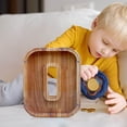thumbnail image 4 of Wooden English Letter Savings Can with Transparent Glass Front for Coin Storage, 4 of 6
