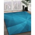 thumbnail image 3 of Ahgly Company Tapis d'Intérieur Lavable à la Machine, Carré, Transitionnel, Bleu, Tapis de Zone, 8 Pieds Carré, 3 of 7