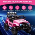 thumbnail image 2 of 12V Kids Ride on Truck, Ride on Jeep Car with Remote Control, Electric Vehicle for Kids,Spring Suspension,Bluetooth Speaker,Multi Music Modes,3 Speeds,LED Lights, 2 of 8