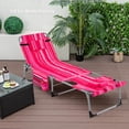 thumbnail image 2 of Goplus 2 PCS Outdoor Folding Chaise 5-Position Lounge Chair with Adjustable Footrest Pink, 2 of 8