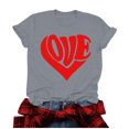 thumbnail image 2 of Meichang T-Shirt de la Saint-Valentin pour Femmes Mignons Cœurs Graphiques Hauts Mignons T-Shirts de Vacances Manches Courtes Col Rond Mode 2025, 2 of 4