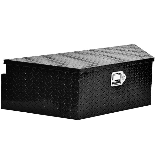 YITAMOTOR 39 Inch Trailer Tongue Boxes, Heavy Duty Aluminum Trailer Tool Box, Diamond Plate Storage Box, Waterproof Trailer Box for Pick Up Truck Bed, RV Trailer with Lock and Keys
