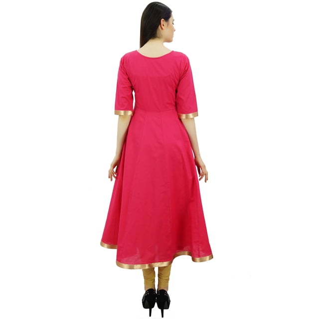 Bimba Kurti Anarkali pour Femmes avec Bordure Dorée Robe Vêtements Indiens Kurta pour Dames