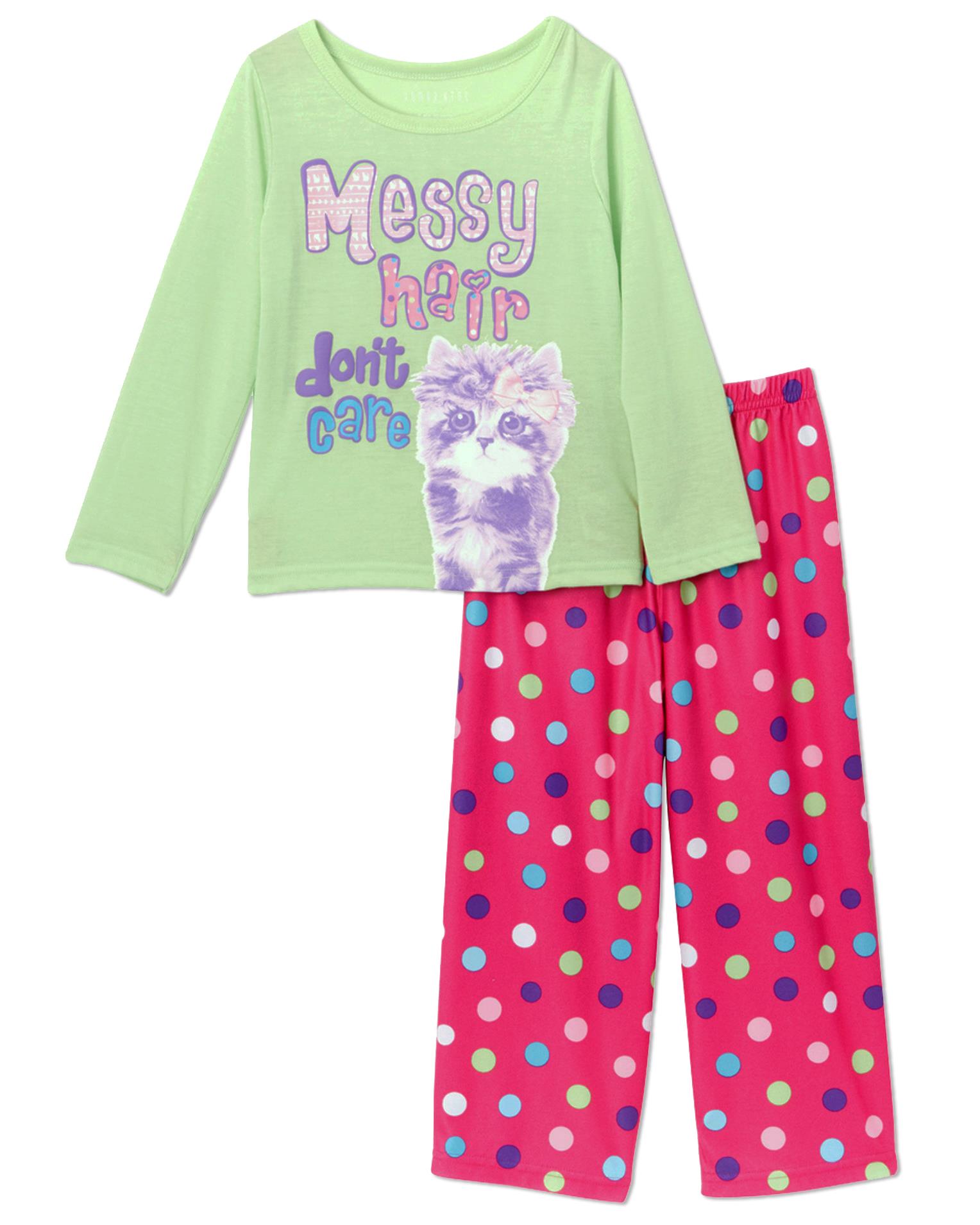 Komar Kids Girls' Pajama Cute Top and FunPants Sleepwear Set