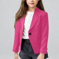 thumbnail image 5 of Veste Blazer pour Filles à Manches Longues, Col Rabattu, Couleur Unie, Formelle et Décontractée, Manteau d'Extérieur pour Jeunes Enfants, Automne Hiver, Garde-Robe, 5 of 5