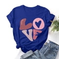 thumbnail image 1 of Styesk T-Shirts pour Femmes Saint-Valentin Graphique Décontracté Grande Taille Hauts Imprimé Cœur Hauts de Sortie Confortables Doux Col Rond T-Shirts Chandail Mode Léger Manches Courtes T-shirt, 1 of 3