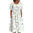 thumbnail image 1 of Ketyyh-chn99 Robes d'Été pour Femmes Grande Taille Robe Mini Robe de Fête Robe Droite Unie pour Vacances Robe à Enfiler Robe de Plage Beige,m, 1 of 5