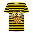 thumbnail image 4 of YFNNUP Chemises pour Femmes Grande Taille Mode Imprimé Manches Courtes Hauts Basiques Légers Col Rond T-Shirt Été Sortie Vacances Blouse Graphique Noir XXXXXL, 4 of 5