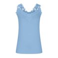 thumbnail image 4 of EGNMCR Camisoles pour Femmes Mode Débardeur d'Été pour Femme à Col en V en Dentelle Patchwork Sans Manches Blouse, 4 of 5