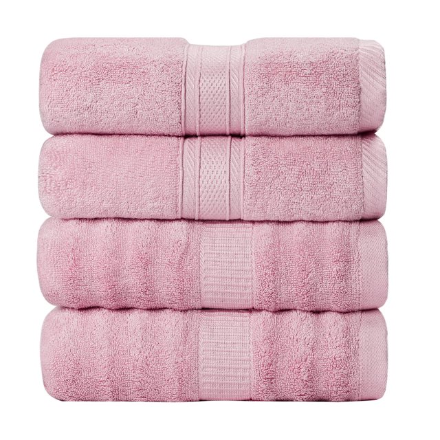 Unique Bargains 4Pcs Viscose Bath Towels Soft Absorbent 27'x54'