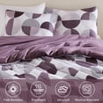 thumbnail image 2 of Regency Heights Ensemble de Douillette Taille Simple TG, Ensemble de Lit 6 Pcs Simple TG, Ensemble de Literie à Imprimé Géométrique Rond avec Draps, Violet, 2 of 10