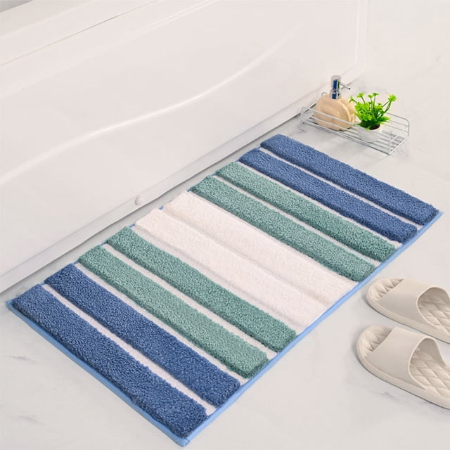 JFZMDY Tapis de Bain Coloré à Rayures, Tapis d'Entrée Absorbant pour Salle de Bain
