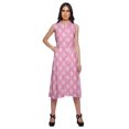 thumbnail image 1 of Moomaya Adjustable Fabric Belt Printed Lapel Collar Button Down Casual Dress, 1 of 4