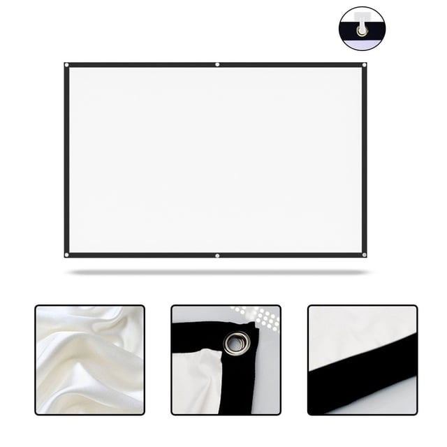 Projector Screen Movie Projector Screen 16:9 Foldable And Portable AntiCrease Indoor Outdoor Projection Double Sided Video Projector Screen For Home, Party,Camp