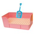 thumbnail image 3 of Milaget Rabbit Litter for Cage Bedpan Ferret Guinea Pig Potty Tray Corner Litter Pan Pink, 3 of 9