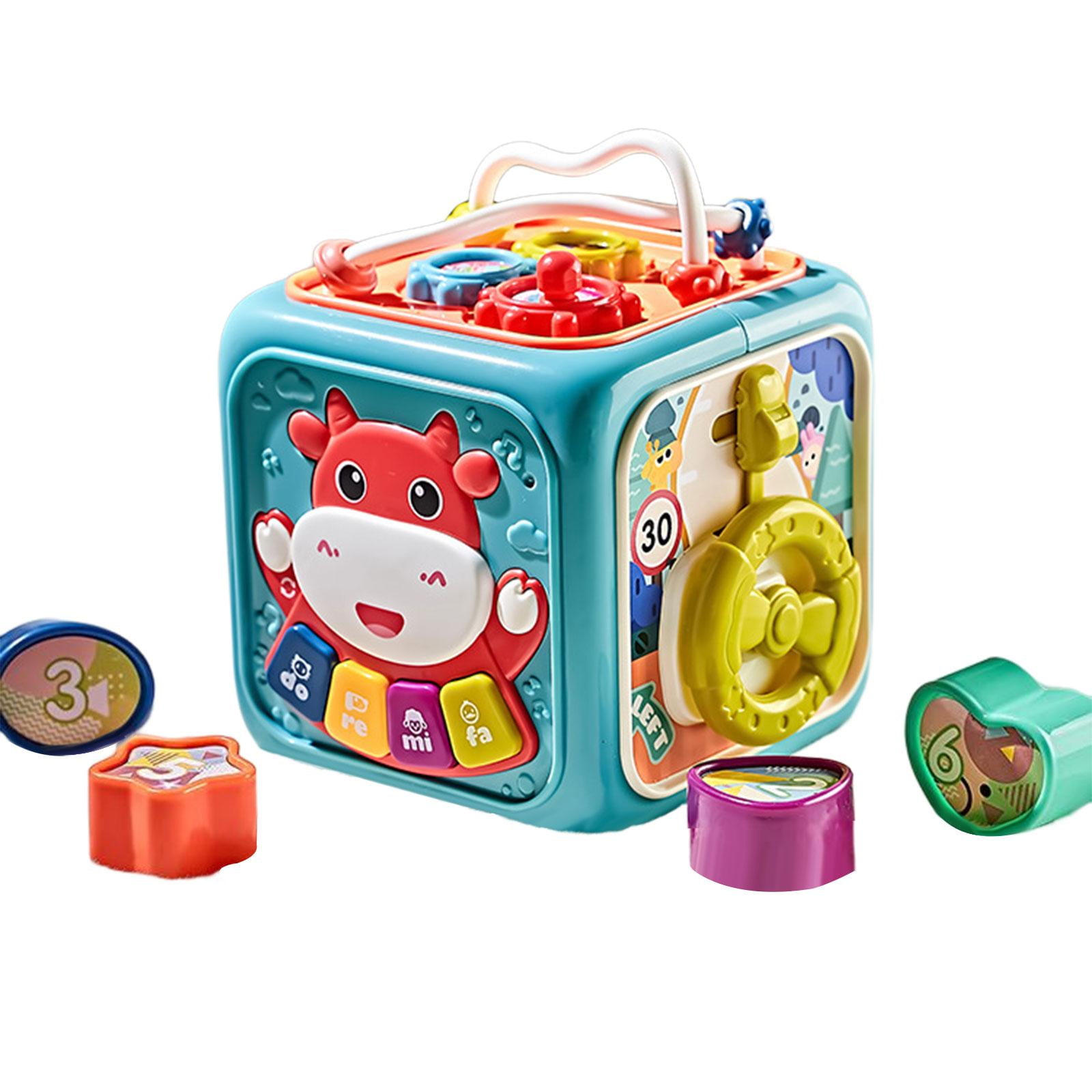 Montessori Cube 10-en-1 Bois - Marteau, Pêche, Xylophone, Engrenages - Jouet Éducatif 2-3 Ans - Cadeau 12 Mois+