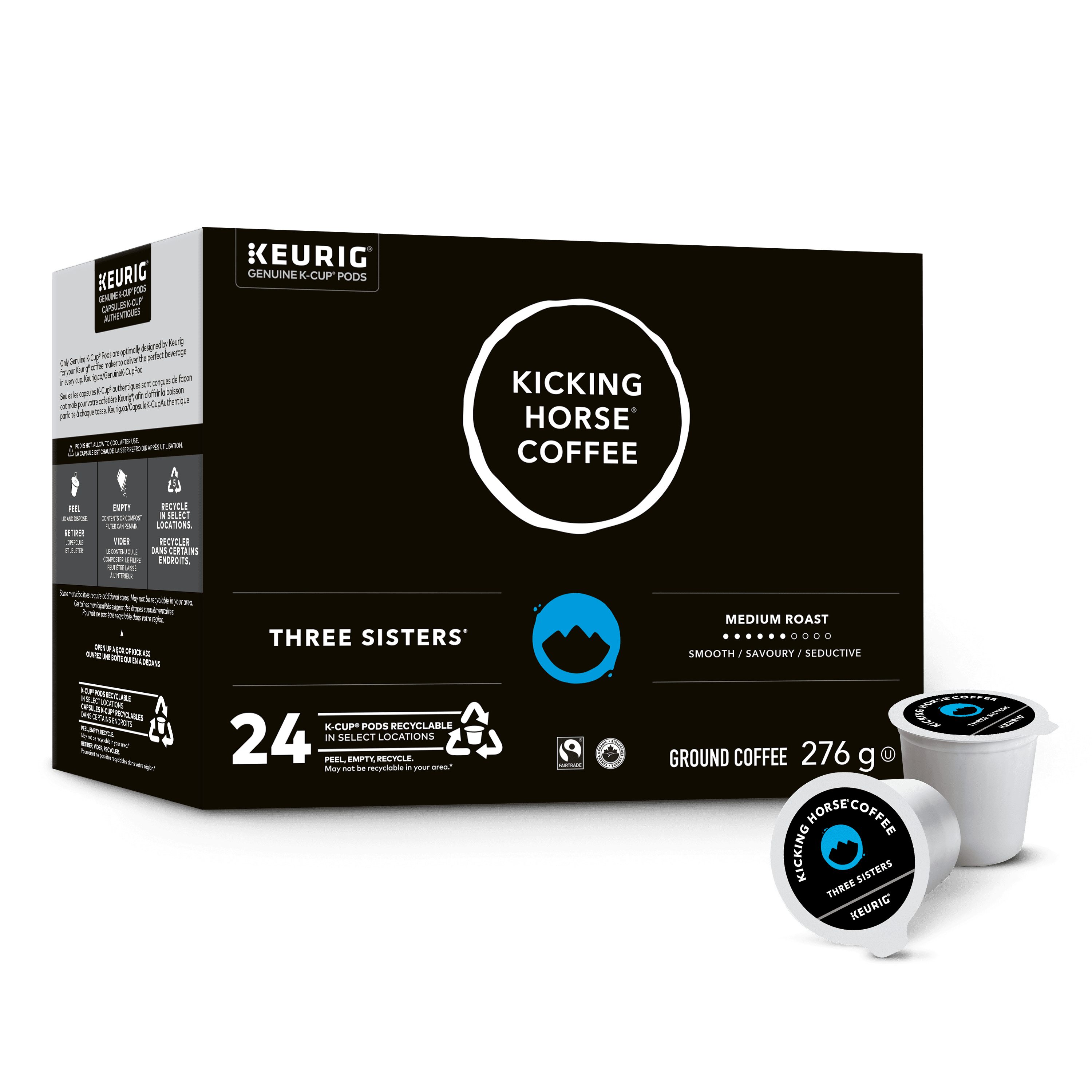 Kicking Horse Three Sisters, Medium Roast, K-Cup Coffee Pods, 24 Count