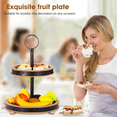 thumbnail image 2 of Urban Deco Modern Wooden Decorative Three Tiered Round Trays  with Metal Handle （ Fire）, 2 of 7