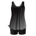 thumbnail image 4 of FAVIPT Bathing Suits for Women Two Piece Printed Tummy Control Swimsuits Modest Athletic Tank Top with Shorts Black,S, 4 of 5