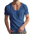 thumbnail image 1 of Chbgutlmr Chemises d'Été pour Hommes Col Rond Manches Courtes T-Shirts Moulants Amples Décontractés avec Poches, 1 of 9