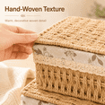 thumbnail image 2 of MEHOOM Decorative Storage Baskets, Natural Paper Rope Wicker Baskets with Lid & Liner, Baskets and Bins for Bedroom, Living Room, Kitchen, Table, Home Decor (3 Pack), 2 of 10