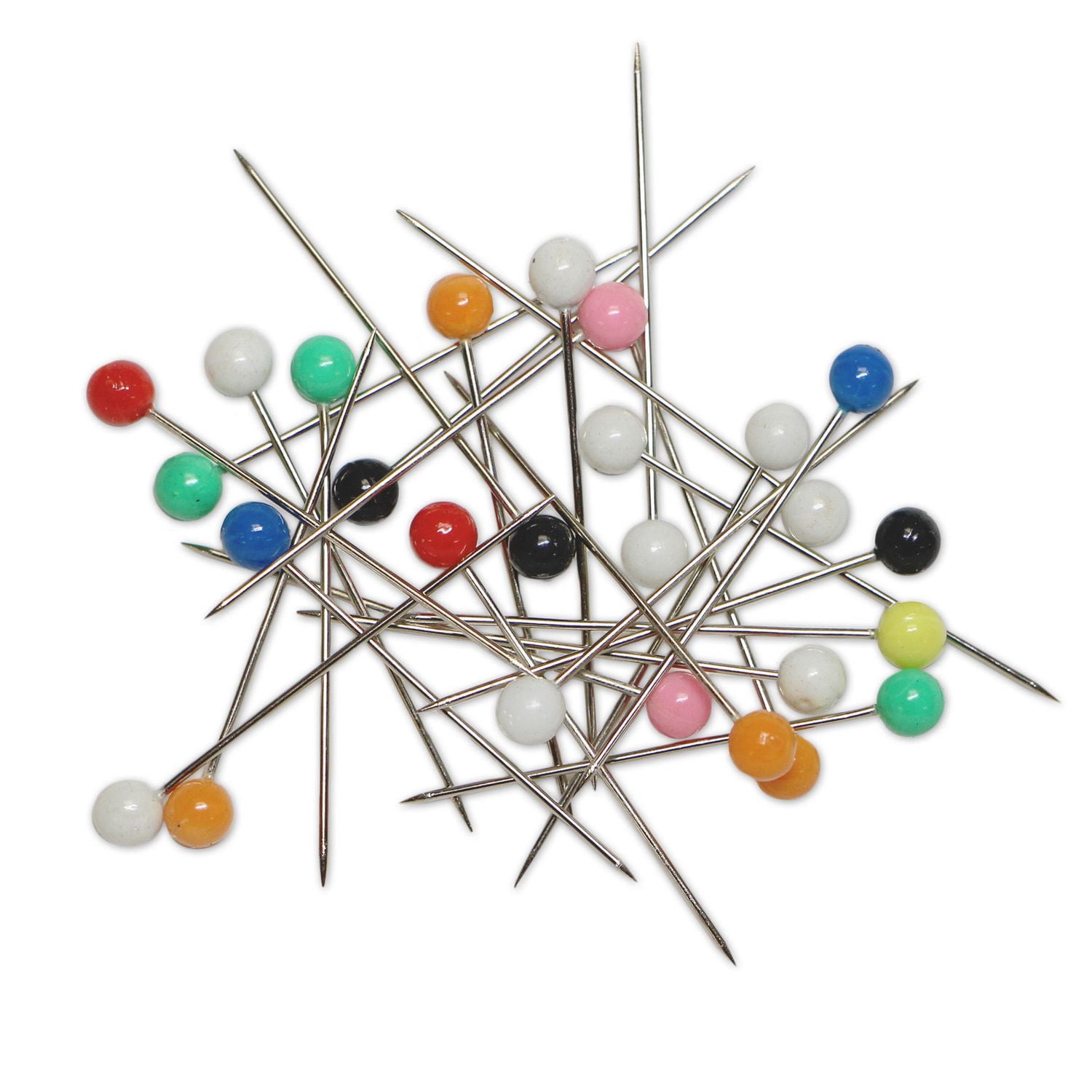 UNIQUE CREATIV Plastic Head Pins - Assorted Colours, 32 mm (1.26 in) × 0.7 (0.03 in), 100-Pack