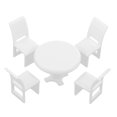 thumbnail image 1 of segolike Plastic Miniature Model Round Table&Chair Set 1/75 Layout Toys 1.6x1.6x1.1cm 1:75 Round Dining Table, 1 of 9