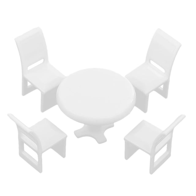 segolike Plastic Miniature Model Round Table&Chair Set 1/75 Layout Toys 1.6x1.6x1.1cm 1:75 Round Dining Table