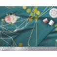 thumbnail image 2 of Soimoi Crepe Silk Fabric Leaves & Ranunculus Floral Print Fabric by the Yard 42 Inch Wide, 2 of 5