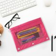 thumbnail image 5 of Dvruxg 2 Pcs Trousse à Crayons, Trousse à Crayons Trois Trous Fermeture Éclair Simple Sac de Rangement Transparent en PVC, Grande Capacité Trousse à Crayons avec Fermeture Éclair Classeur Transparent, 5 of 5