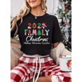 thumbnail image 1 of Family Christmas Casual Crew Neck T-Shirt - Polyester Knit Fabric Festive Pattern, 1 of 4