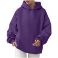 thumbnail image 1 of MeetoTime Women's Oversized Sweatshirt Fall Lightweight Long Sleeve Hoodie Fleece Pocket Pullover Tops, 1 of 6