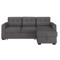 thumbnail image 2 of Moderne Tissu Sofa Sectionnel avec Lit, Rangement, 93,25 po - Charbon, 2 of 8