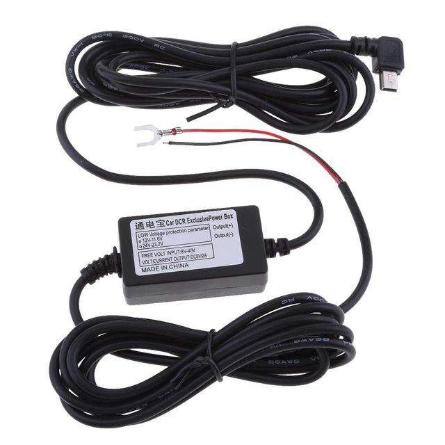 Yinanstore Premium Cam Hardwire s, 8/36V To 5V/3A Power Adapter, Mini USB Left Bend Plug Cables, For Cars Van Trucks