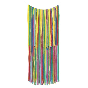 Toile de fond pour cabine photo à franges en plastique et aluminium arc-en-ciel