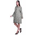 thumbnail image 3 of Moomaya Robe d'Été Fluide à Manches Longues Imprimée pour Femmes, Longueur Genou, Évasée, 3 of 6