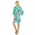 thumbnail image 2 of Bimba Peignoir Court Uni pour Femmes avec Ceinture, Modal Doux en Coton, Enveloppant, Rond, Uni, 2 of 7