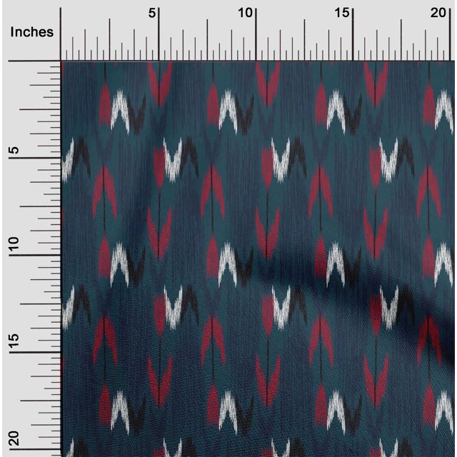 oneOone Cotton Poplin Fabric Arrow Ikat Print Sewing Fabric BTY 42 Inch Wide