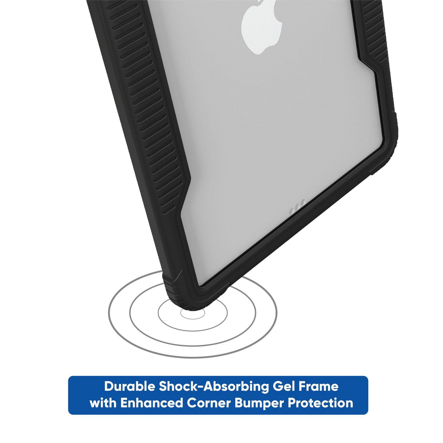 Onn. Slim Rugged Tablet Case for iPad (A16), iPad (10th generation) - Black/Clear