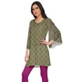 thumbnail image 2 of Moomaya Robes Tuniques Courtes Femmes Manches Kimono Kurti Imprimé Mini Tenue d'Été, 2 of 5