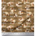thumbnail image 1 of Soimoi polyester Crepe Fabric Love Text & Puppies Dog Fabric Prints By Yard 42 Inch Wide, 1 of 3