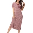 thumbnail image 4 of Longues Chemises de Nuit pour Femmes Robe de Nuit d'Été Confortable à Col Rond pour Femmes Ample à Manches Courtes Vêtements de Maison, 4 of 6