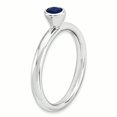 thumbnail image 3 of Bague en Argent Sterling Stackable Expressions Haute 4mm Ronde en Saphir Taille 6, 3 of 3