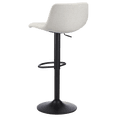thumbnail image 3 of Bouclair Cream Fabric Adjustable Swivel Barstool Counter Stool for Kitchen Island Pub, 3 of 6