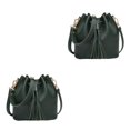 thumbnail image 4 of maskred Bucket Shoulder Bag Drawstring Bag Purse Handbags Small Shopping Green 22x11x19CM 2Set, 4 of 6